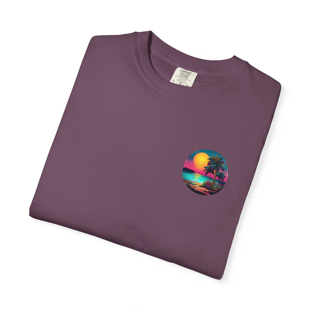 Sunset Sand T-Shirt — Palm Tree Beach Graphic Tee