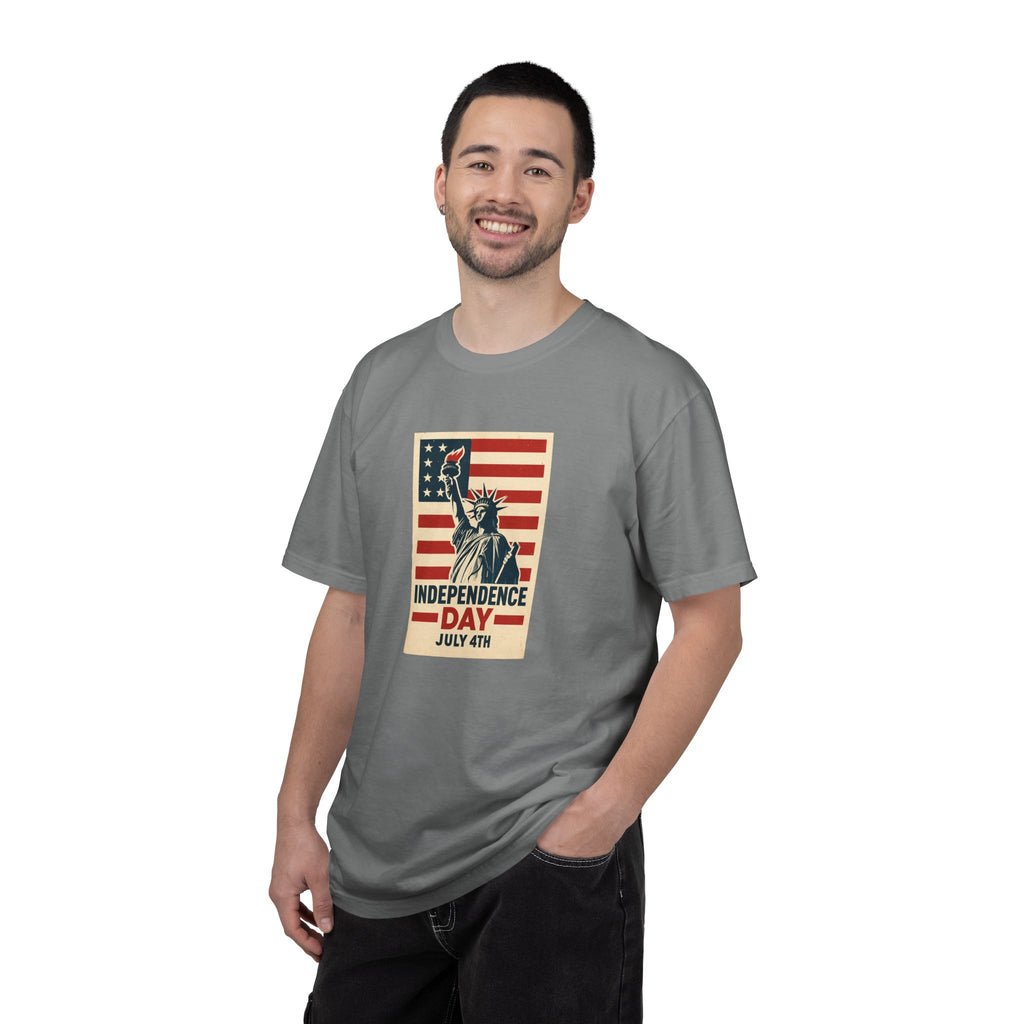 Independence Day T-Shirt – Statue of Liberty American Flag July 4th Graphic Tee