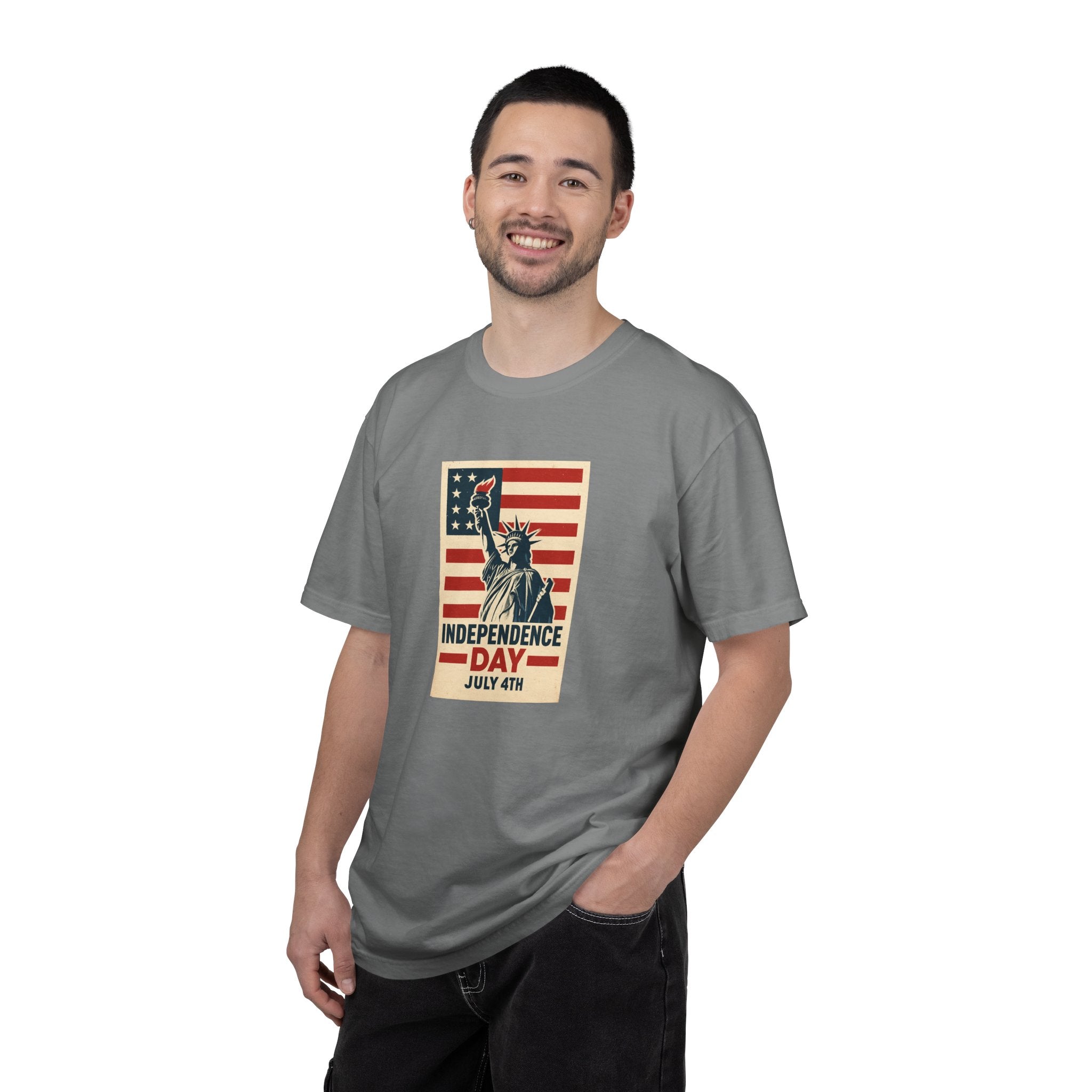 Independence Day T-Shirt – Statue of Liberty American Flag July 4th Graphic Tee