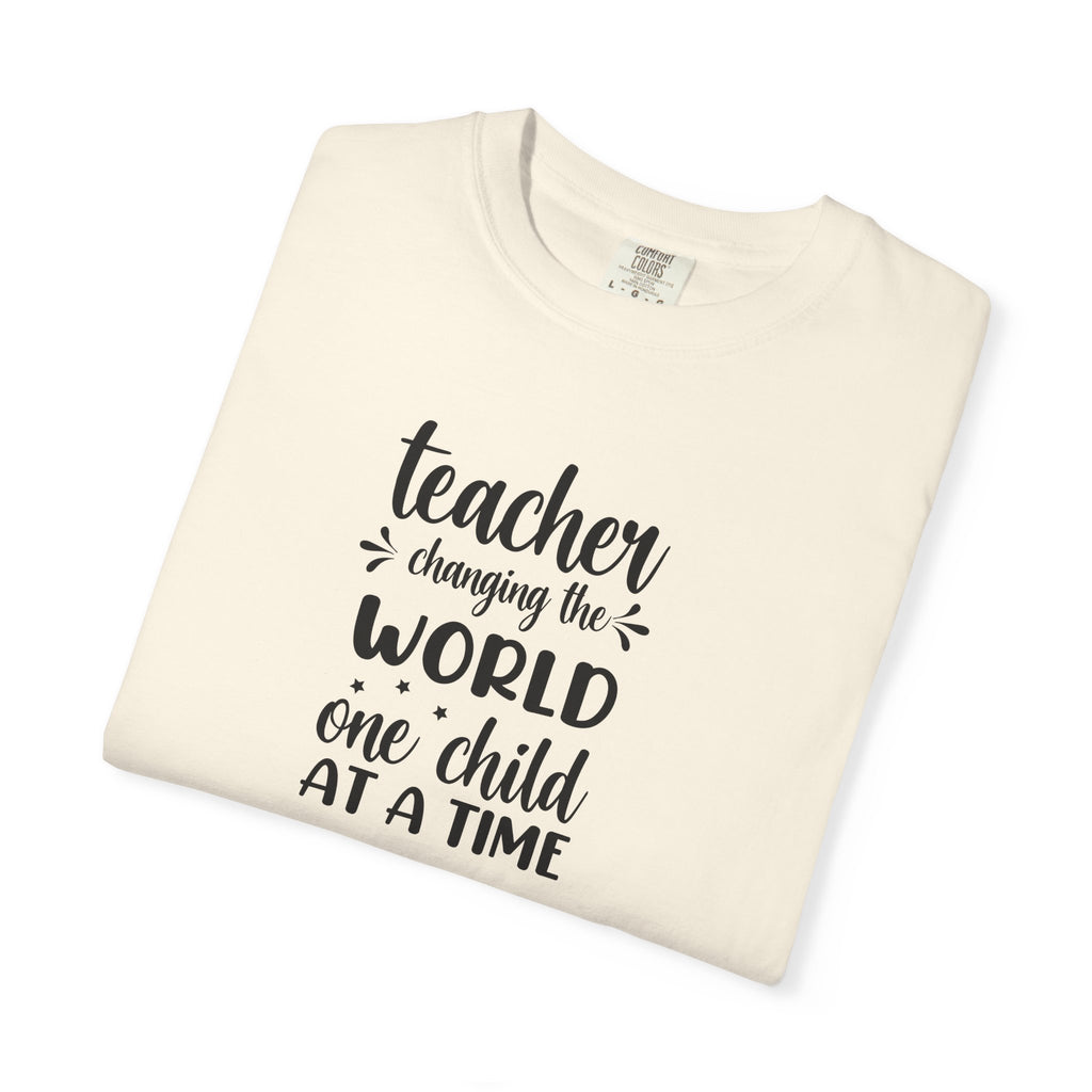 Teacher T-Shirt – "Changing the World One Child at a Time" Inspirational Educator Tee