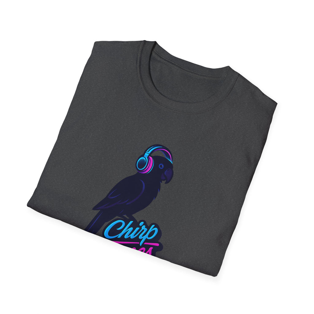 T-Shirt — 'Chirp Tunes' Parrot with Headphones Graphic Tee