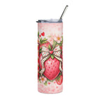 20oz Strawberry Mom Stainless Steel Tumbler – Floral Heart Design