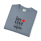 Live Love Inspire T-Shirt — Teacher Appreciation Apple Graphic Tee