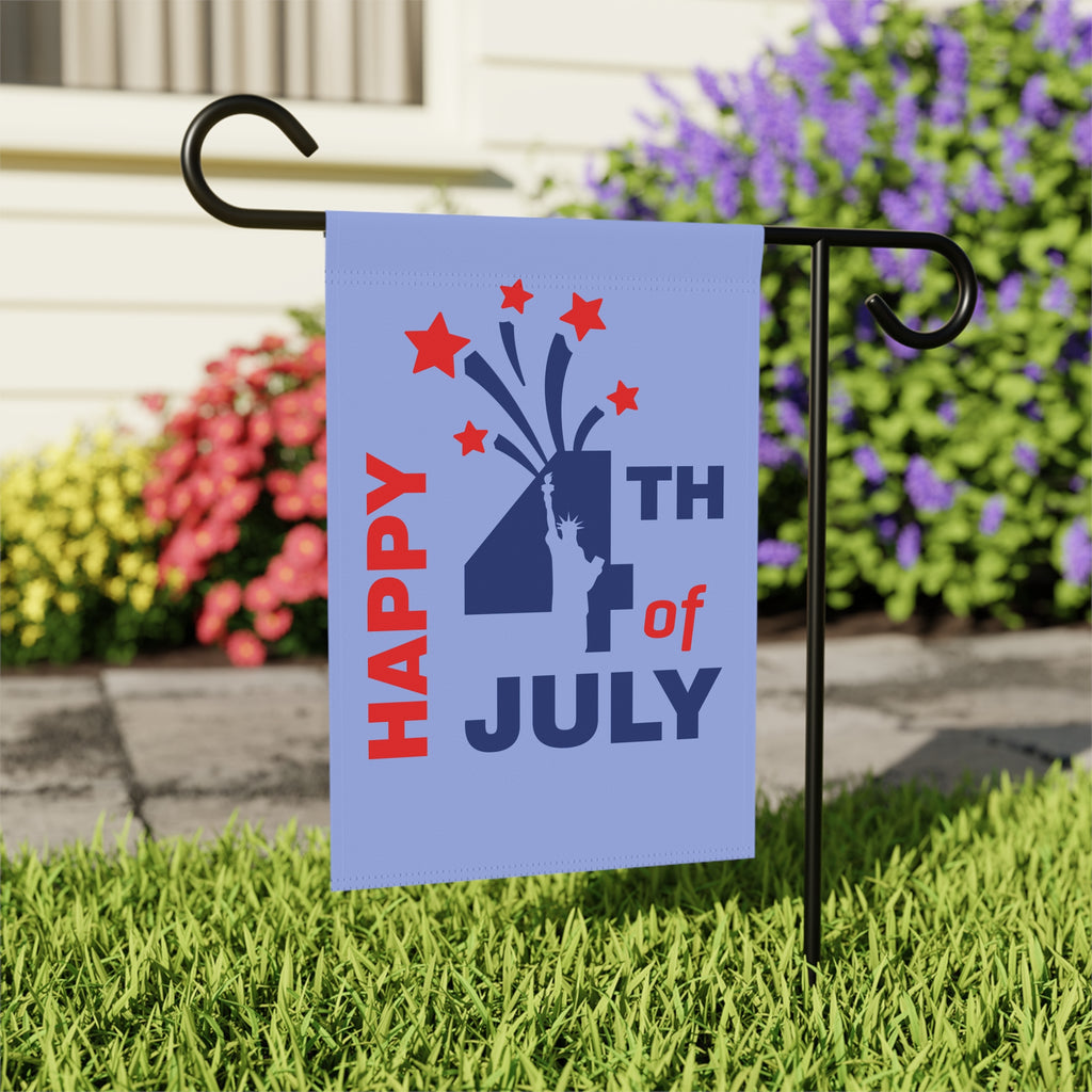 4th of July Garden Flag — Happy 4th of July Patriotic Yard Banner