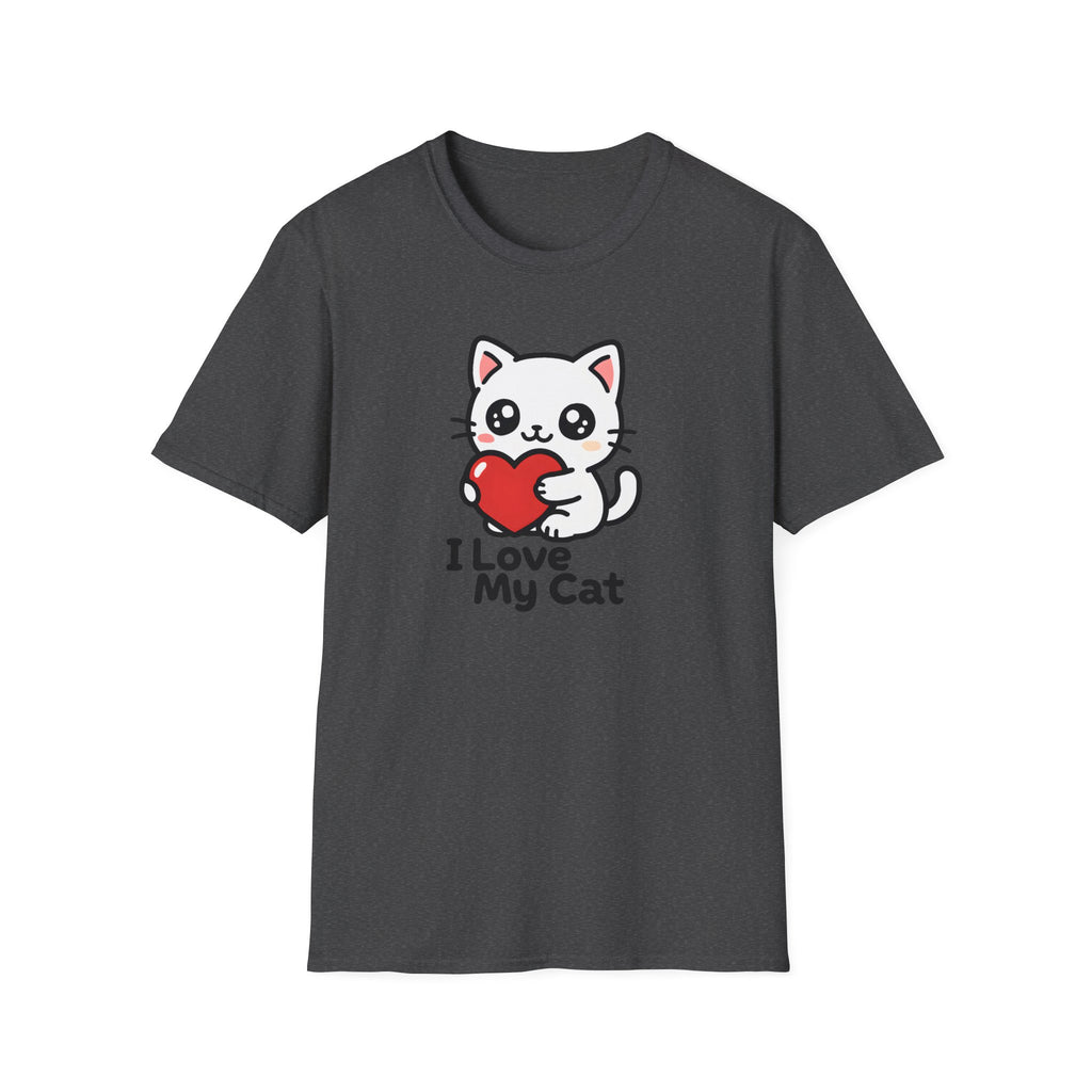 I Love My Cat Cute Cartoon Tee - Cat Lover Heart T-Shirt
