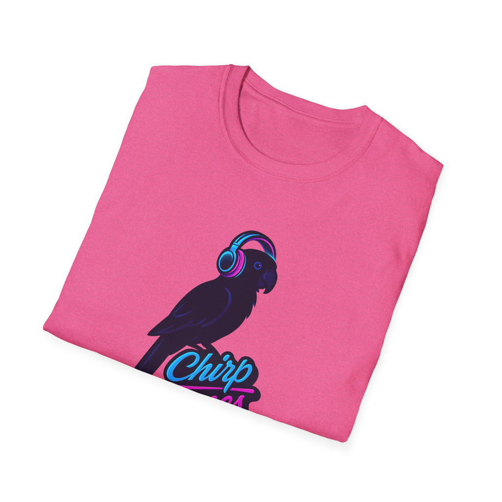 T-Shirt — 'Chirp Tunes' Parrot with Headphones Graphic Tee