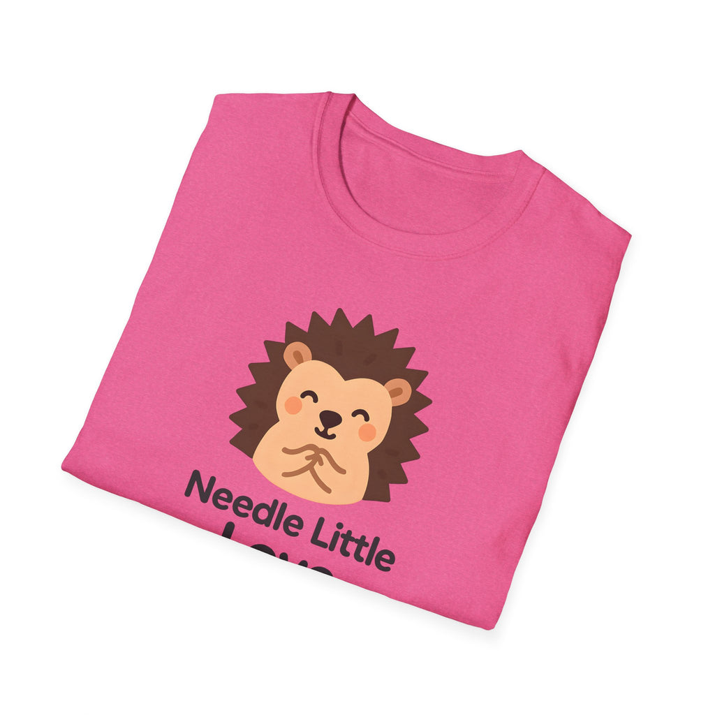 Hedgehog "Needle Little Love" T-Shirt — Cute Animal Graphic Tee