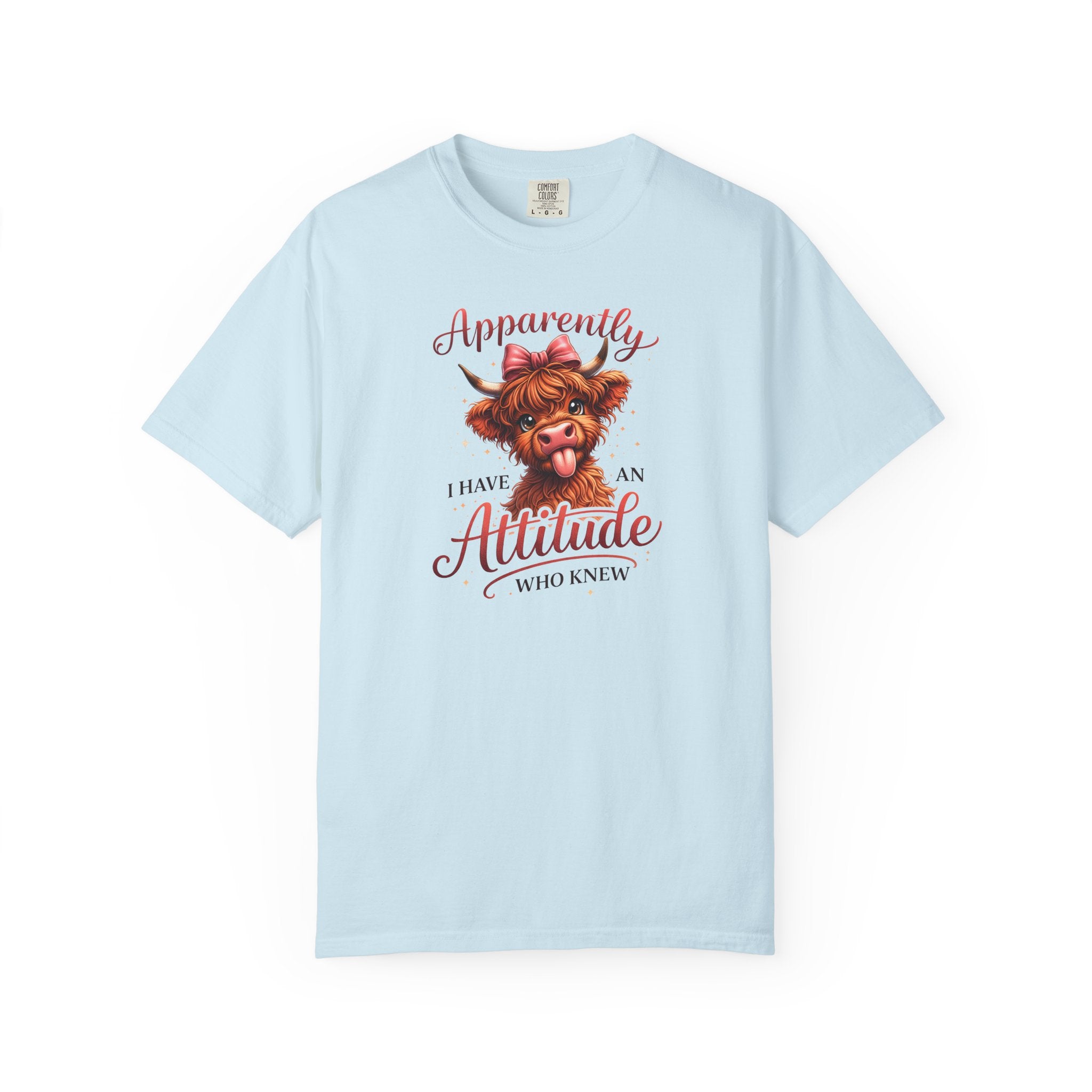 Attitude Highland Cow T-Shirt — "Apparently I Have an Attitude" Cute Cow Graphic Tee
