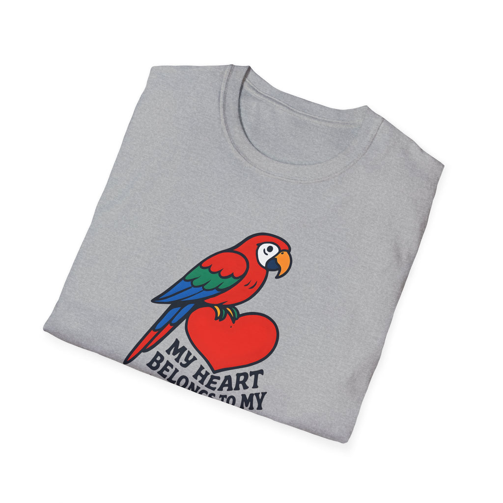 Parrot Lover T-Shirt — "My Heart Belongs to My Parrot" Graphic Tee