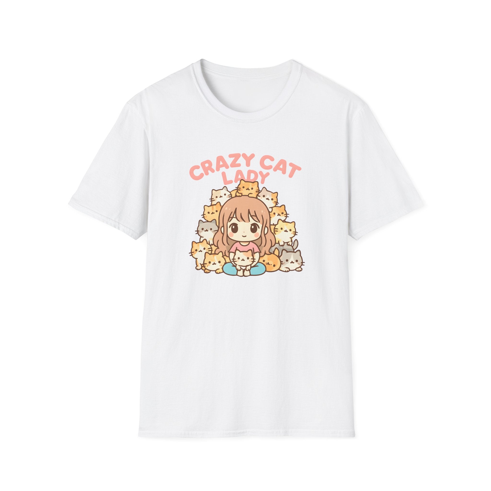 Crazy Cat Lady T-Shirt — Cute Anime Cat Mom Graphic Tee