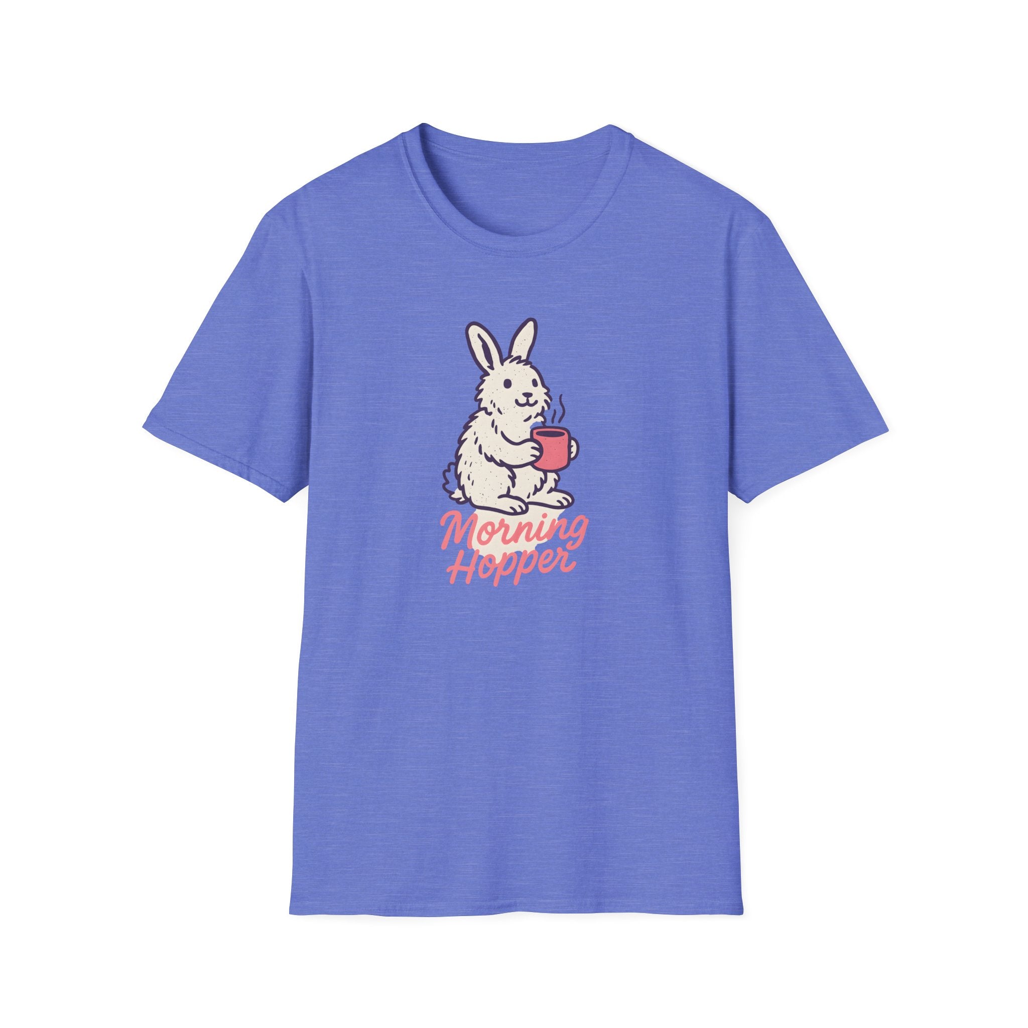 Morning Hopper Bunny T-Shirt — Cute Coffee Rabbit Tee