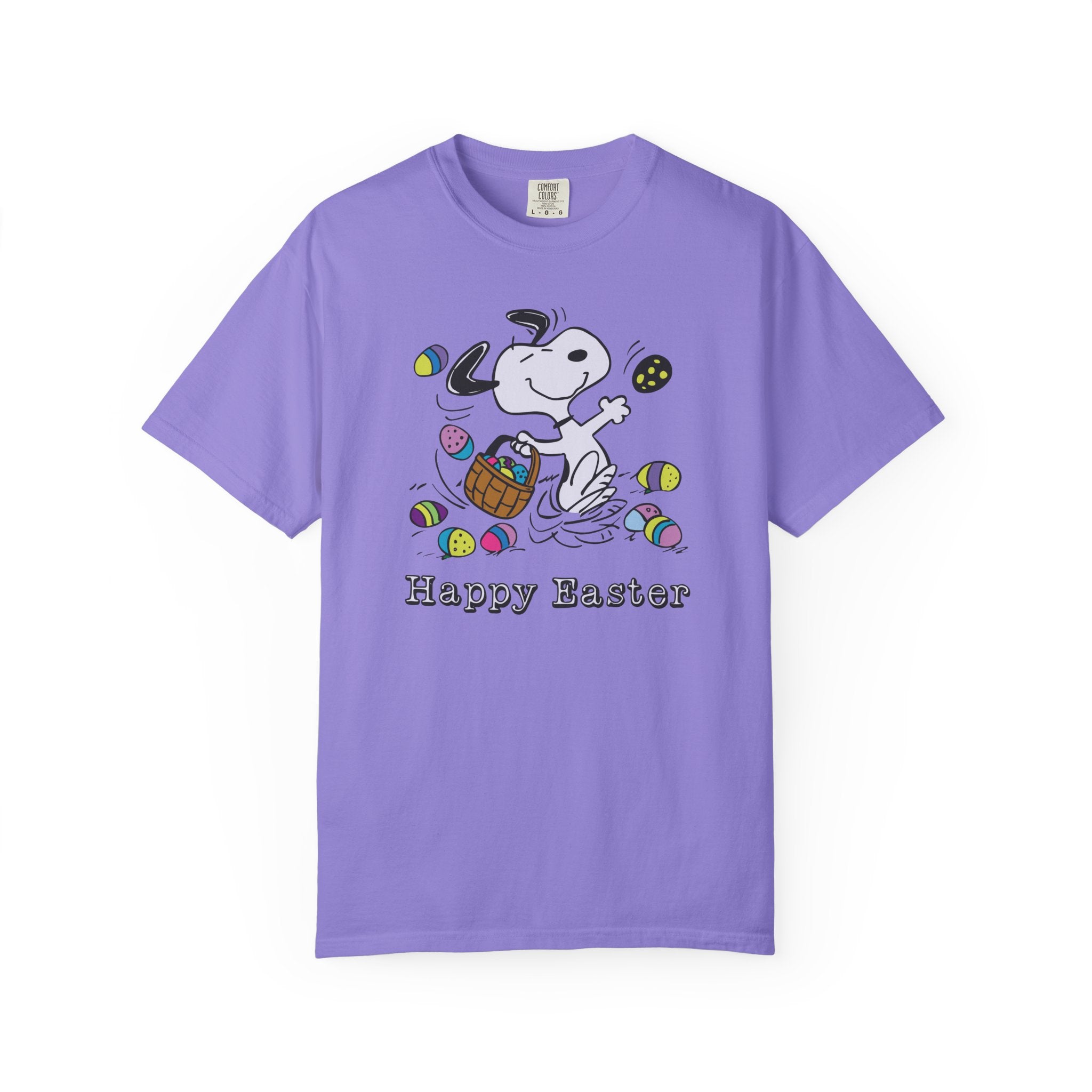 Easter Snoopy T-Shirt — "Happy Easter" Cartoon Egg Hunt Tee