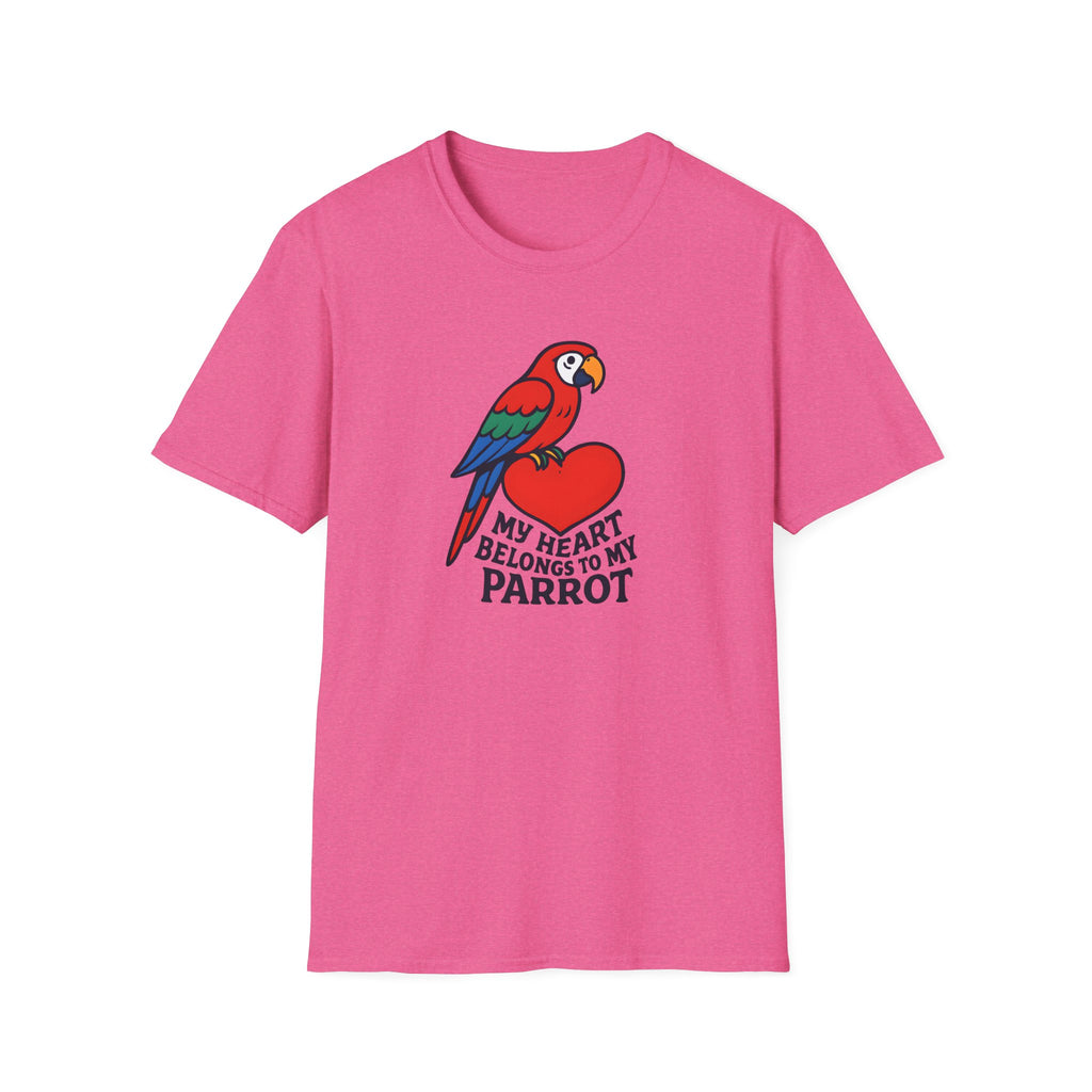 Parrot Lover T-Shirt — "My Heart Belongs to My Parrot" Graphic Tee