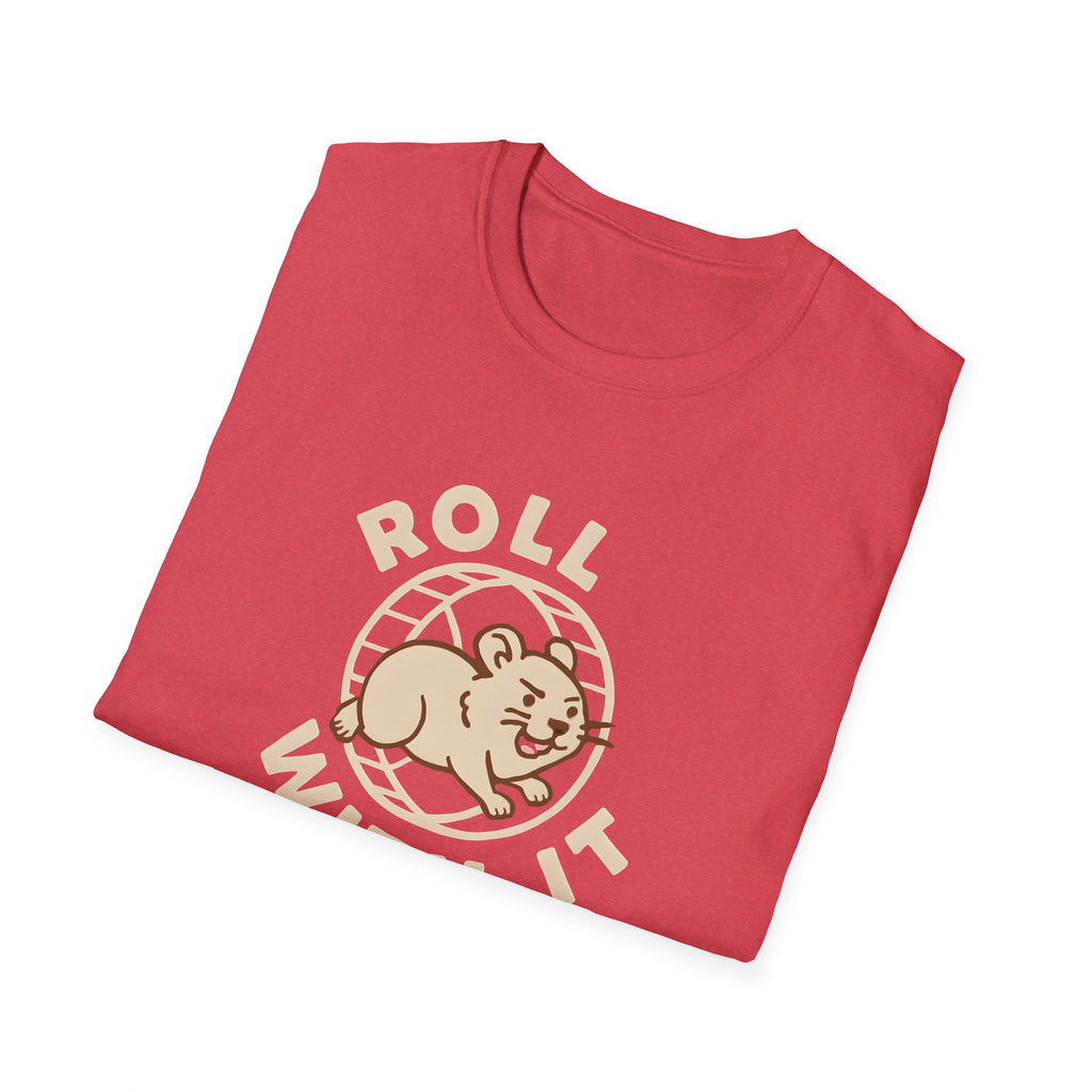 T-Shirt — "Roll With It" Cute Hamster Graphic Tee