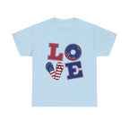 Patriotic LOVE Tee - USA Flag Donut Graphic