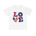 Patriotic LOVE Tee - USA Flag Donut Graphic