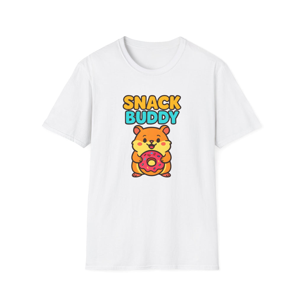 Snack Buddy T‑Shirt — Cute Cartoon Hamster Holding Donut