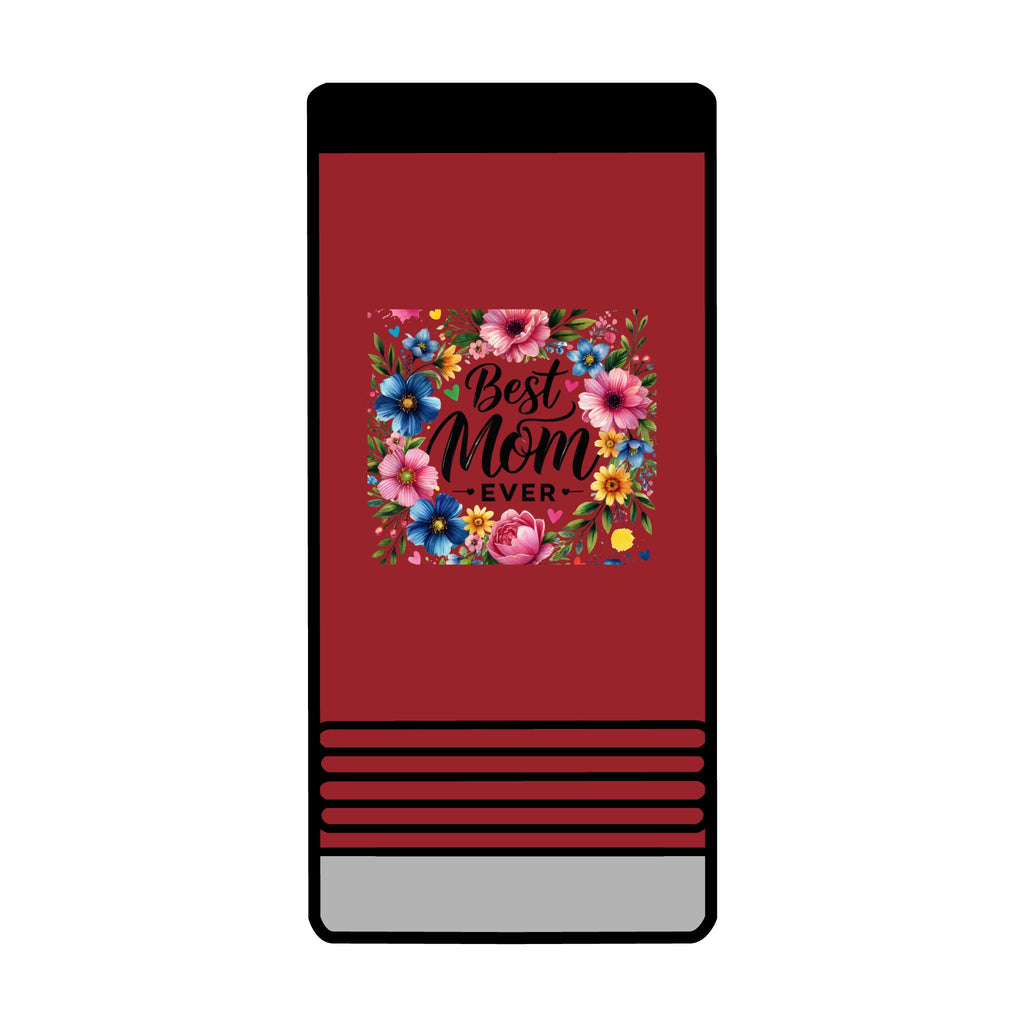 Best Mom Ever Slim Beverage Holder – Floral Can Cooler for Mother's Day