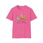 I Just Want All The Animals T-Shirt — Cute Animal Stack Tee for Animal Lovers