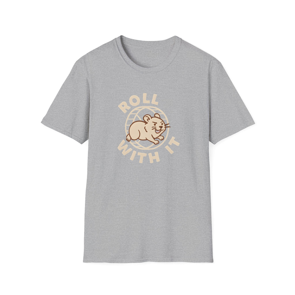 T-Shirt — "Roll With It" Cute Hamster Graphic Tee