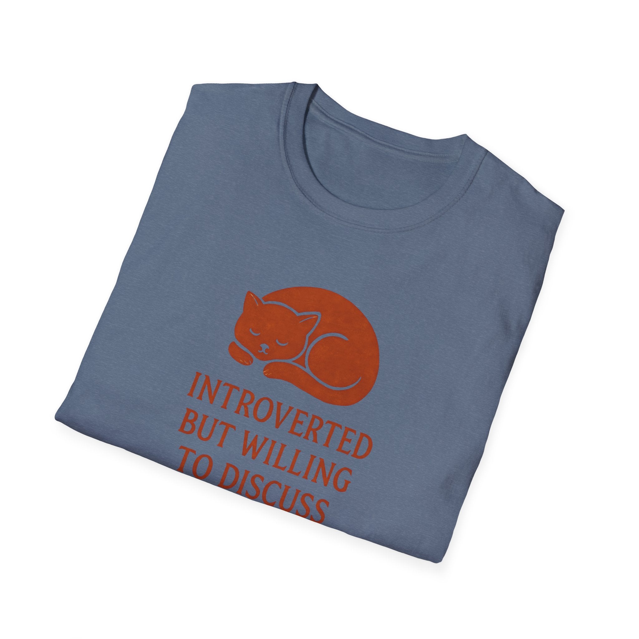 T-Shirt — "Introverted But Willing to Discuss Pets" Cat Graphic Tee