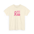 Breast Cancer Awareness Tee — Pink Ribbon "Hope Love Cure"