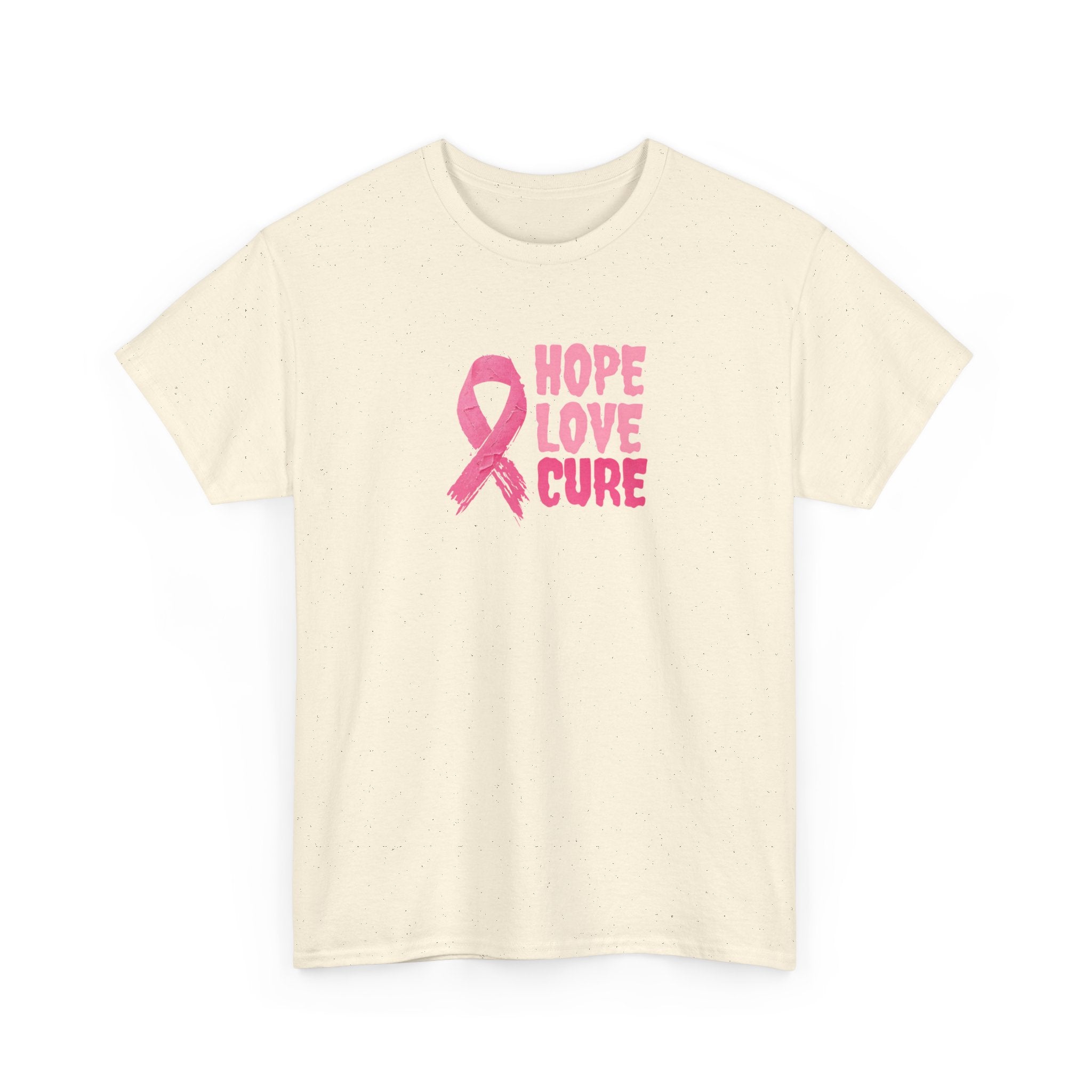 Breast Cancer Awareness Tee — Pink Ribbon "Hope Love Cure"