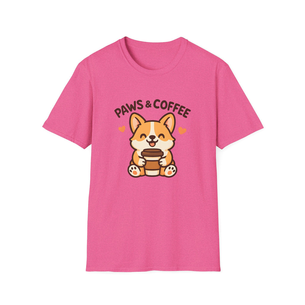 Paws & Coffee Corgi T-Shirt — Cute Dog Lover Coffee Tee