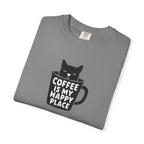 Coffee Is My Happy Place T-Shirt — Cat & Coffee Graphic Tee