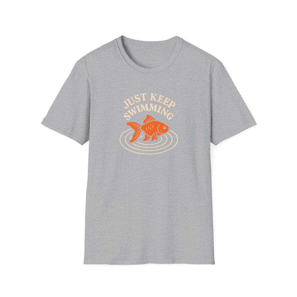 T‑Shirt — "Just Keep Swimming" Orange Fish Graphic Tee