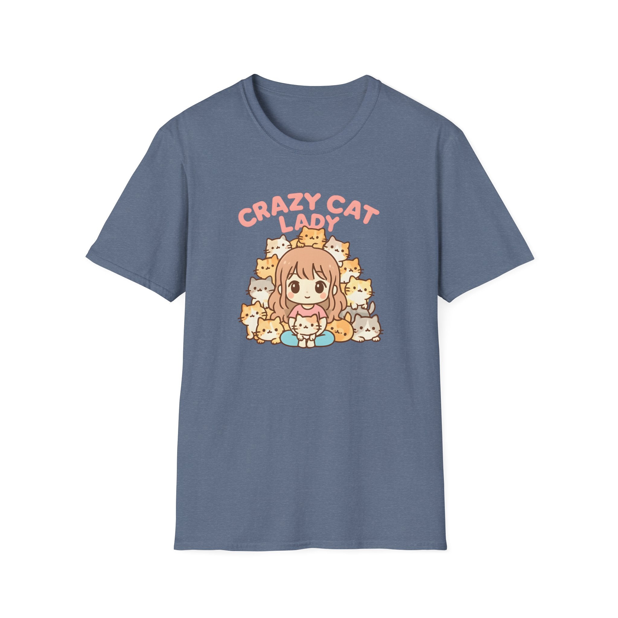 Crazy Cat Lady T-Shirt — Cute Anime Cat Mom Graphic Tee