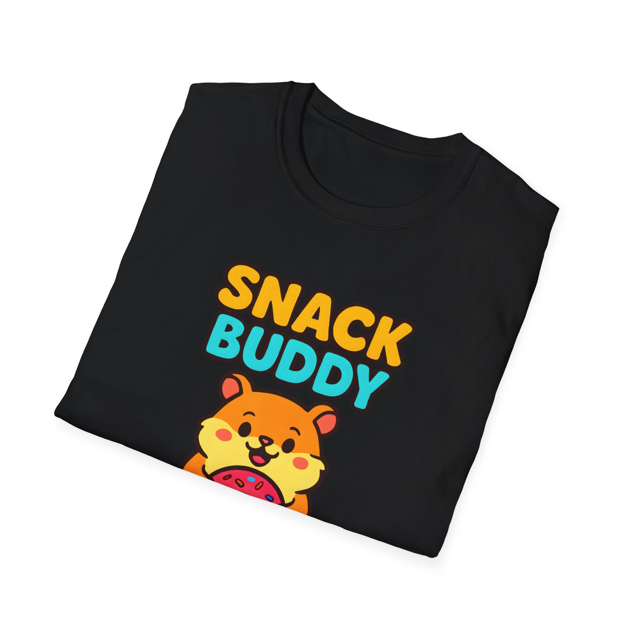 Snack Buddy T‑Shirt — Cute Cartoon Hamster Holding Donut