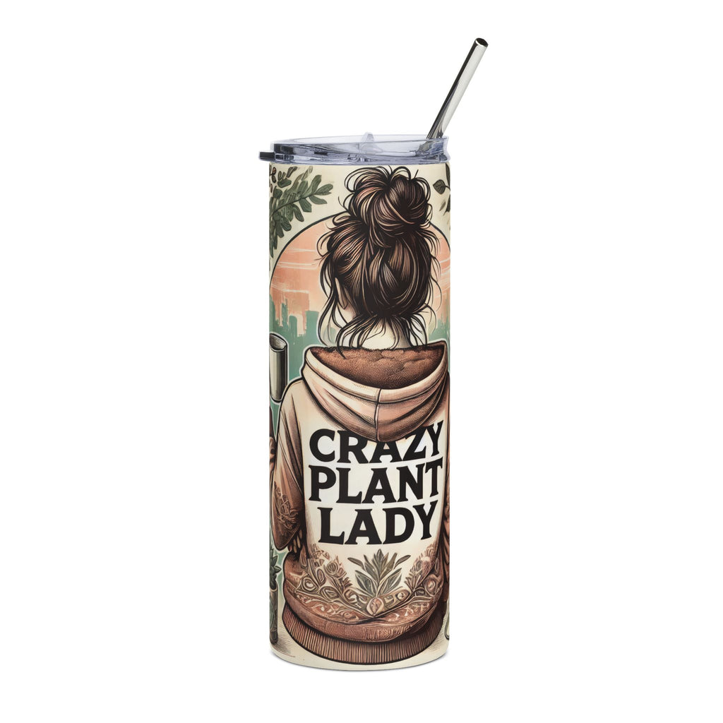 Crazy Plant Lady 20oz Stainless Steel Tumbler — Floral Succulent Travel Mug