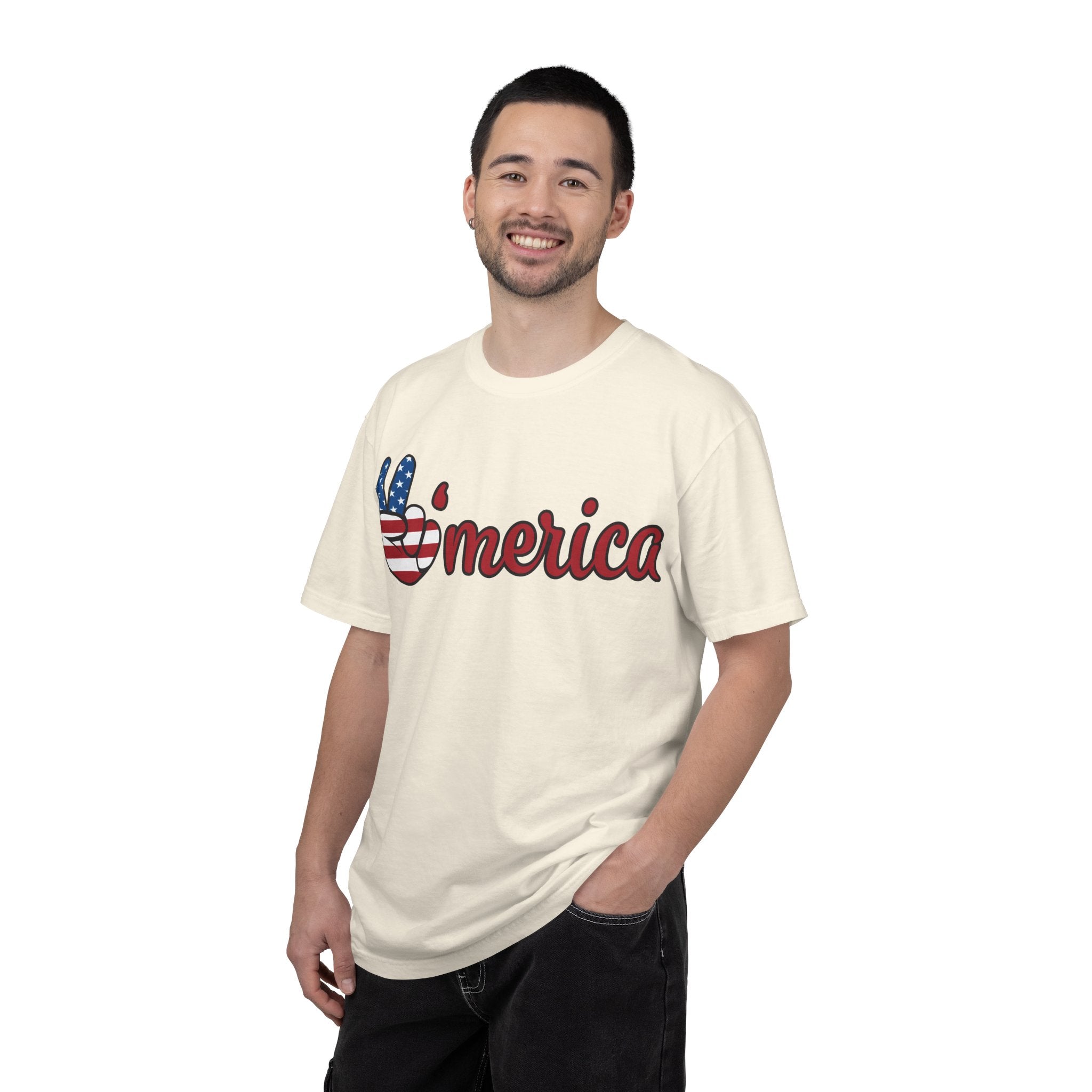 'Merica Peace Sign T-Shirt — Patriotic USA Flag Graphic Tee for 4th of July