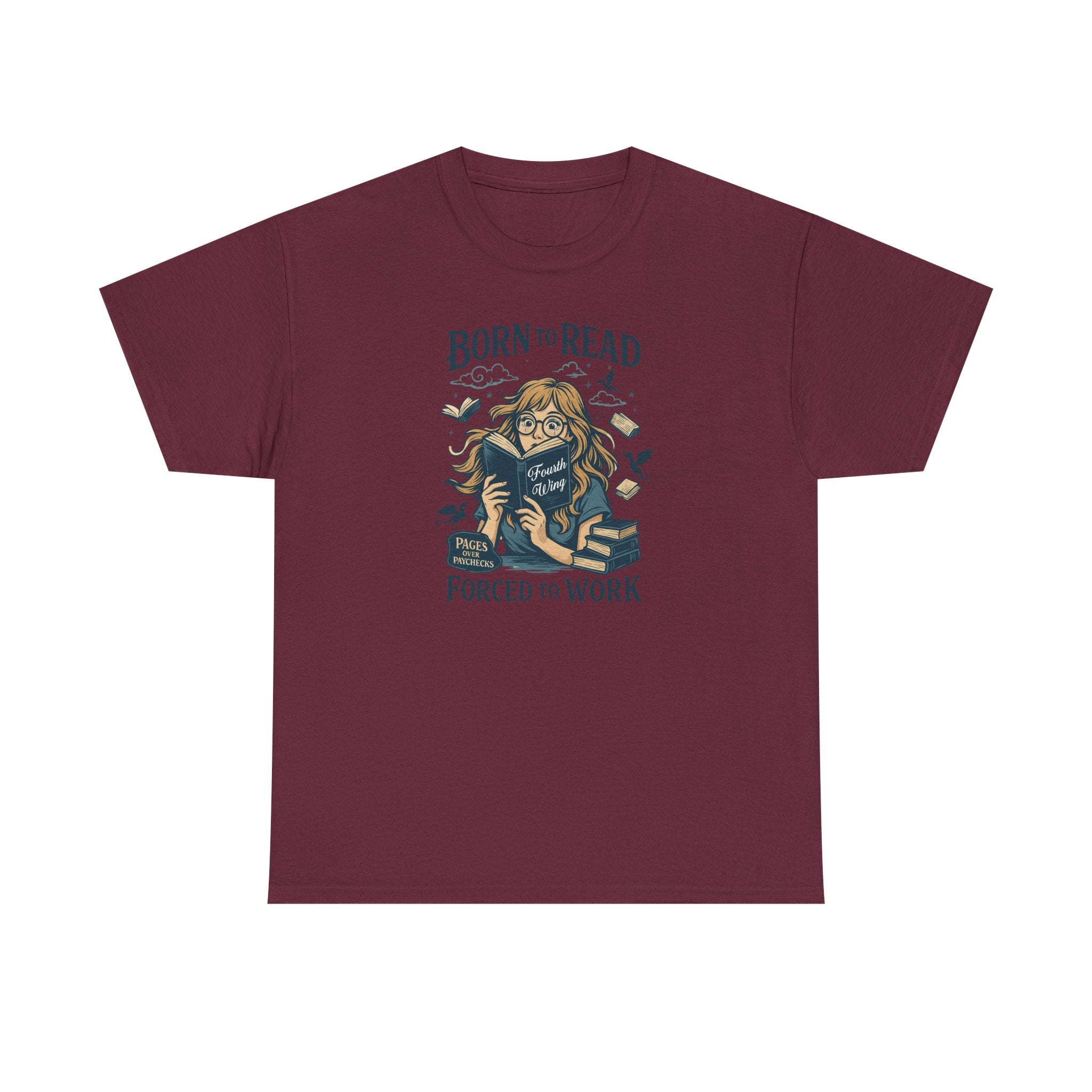 "Born to Read, Forced to Work" Book Lover Graphic Tee