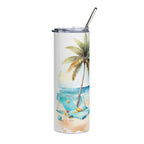 Beach Palm 20oz Stainless Steel Tumbler – Tropical Seaside Drinkware