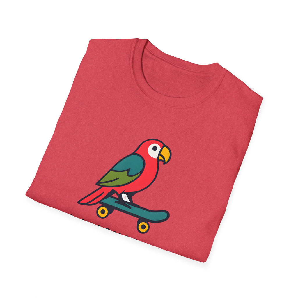 Winging It Parrot T-Shirt — Cute Skateboard Bird Graphic Tee