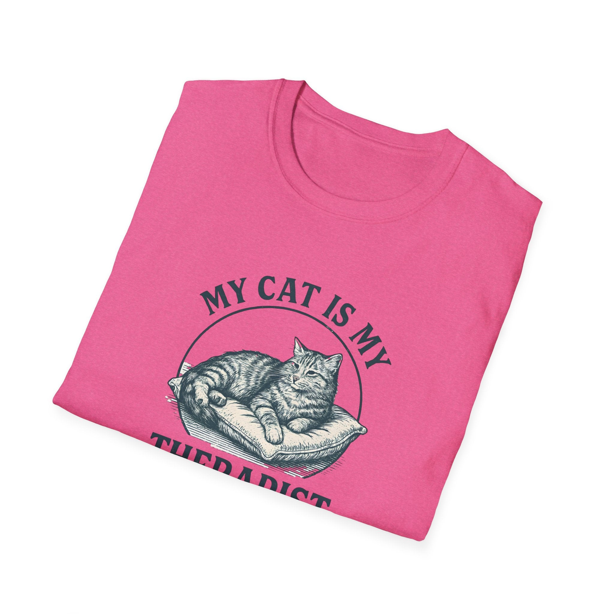 Cat Therapist T-Shirt — "My Cat Is My Therapist" Funny Cat Lover Tee