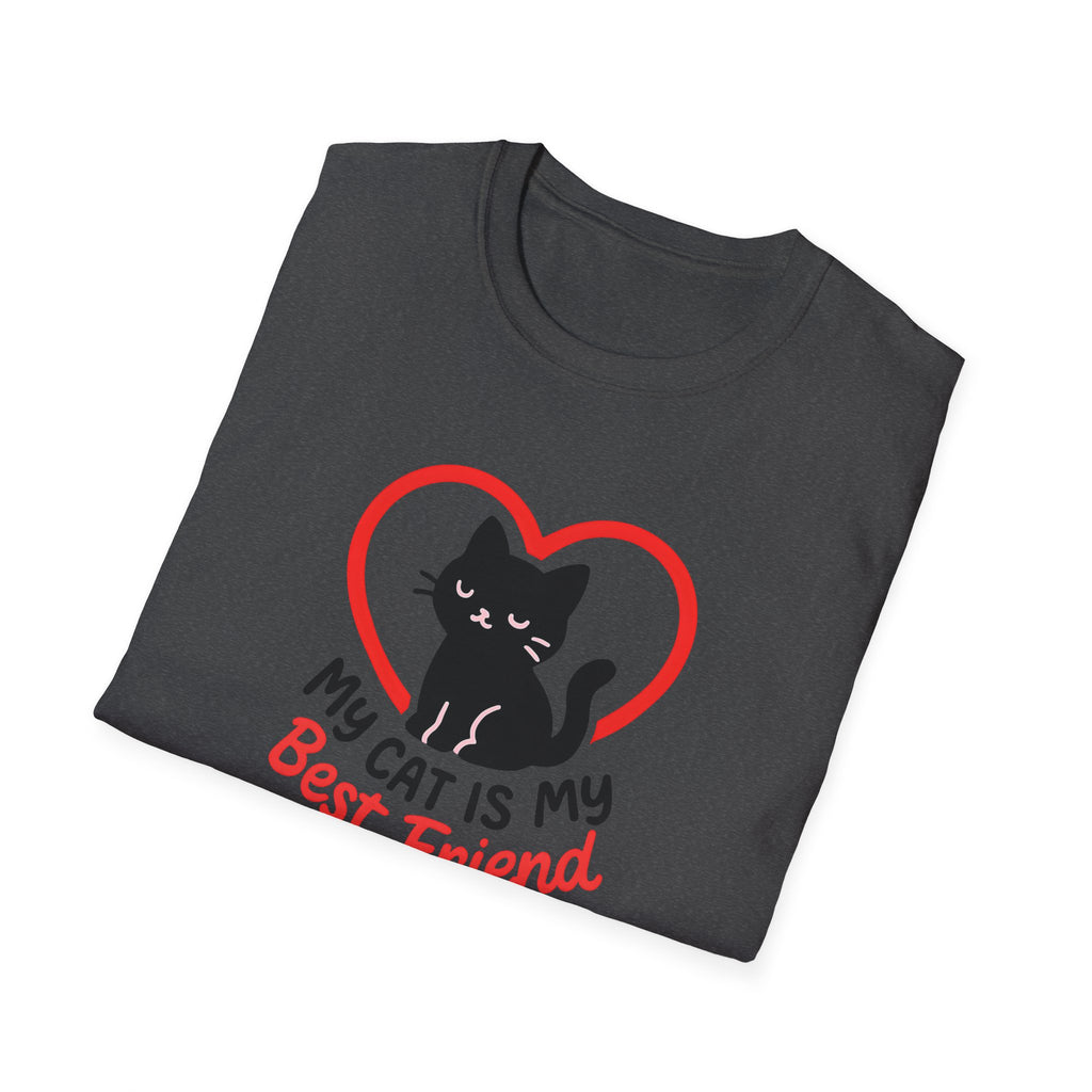 My Cat Is My Best Friend T-Shirt — Cute Cat Heart Graphic Tee for Cat Lovers