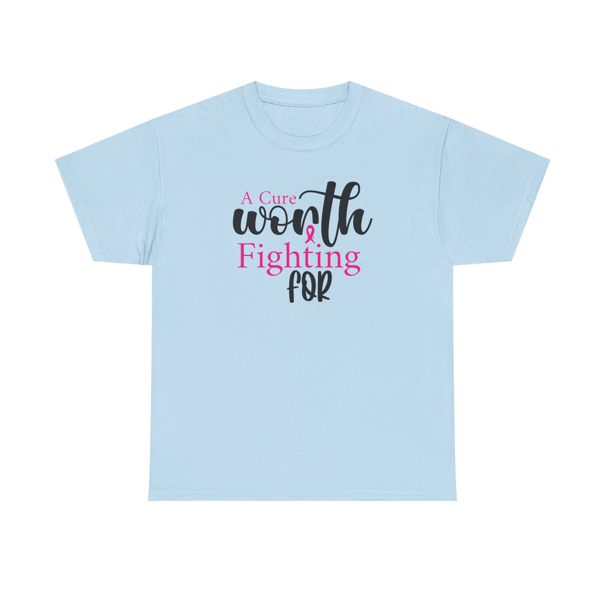 Breast Cancer Support T-Shirt — "Worth Fighting For" Pink Ribbon Tee