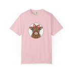 Highland Cow Tee — Cute Cow with Pink Bow Graphic T-Shirt