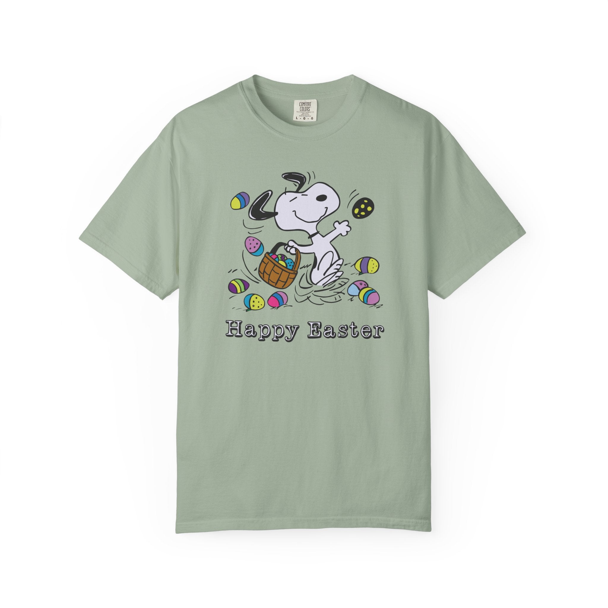 Easter Snoopy T-Shirt — "Happy Easter" Cartoon Egg Hunt Tee