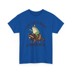 Off to Cause a Kerfuffle T-Shirt — Funny Frog Riding Raccoon Graphic Tee