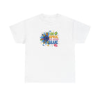 "In April We Wear Blue" Autism Awareness Floral Tee