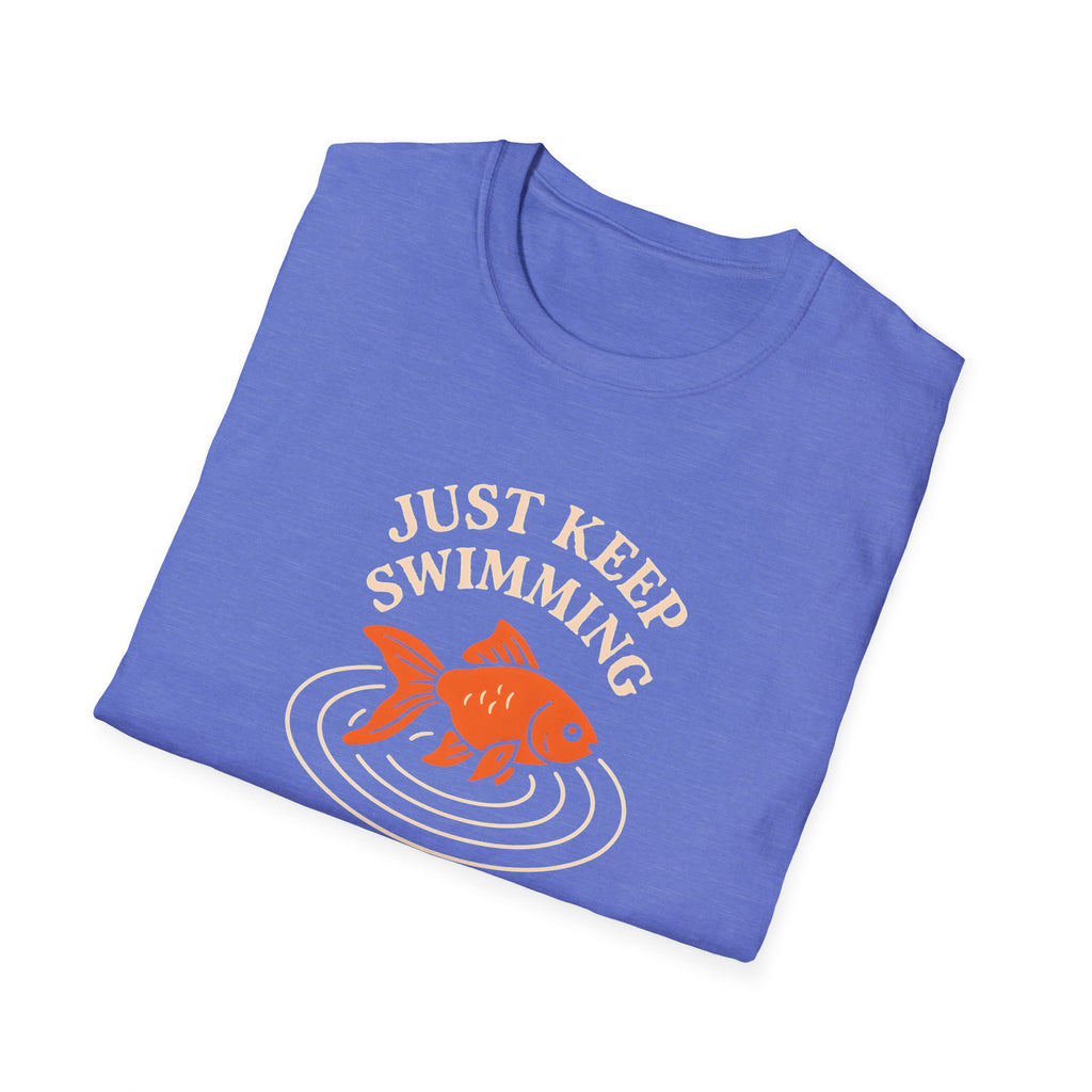 T‑Shirt — "Just Keep Swimming" Orange Fish Graphic Tee