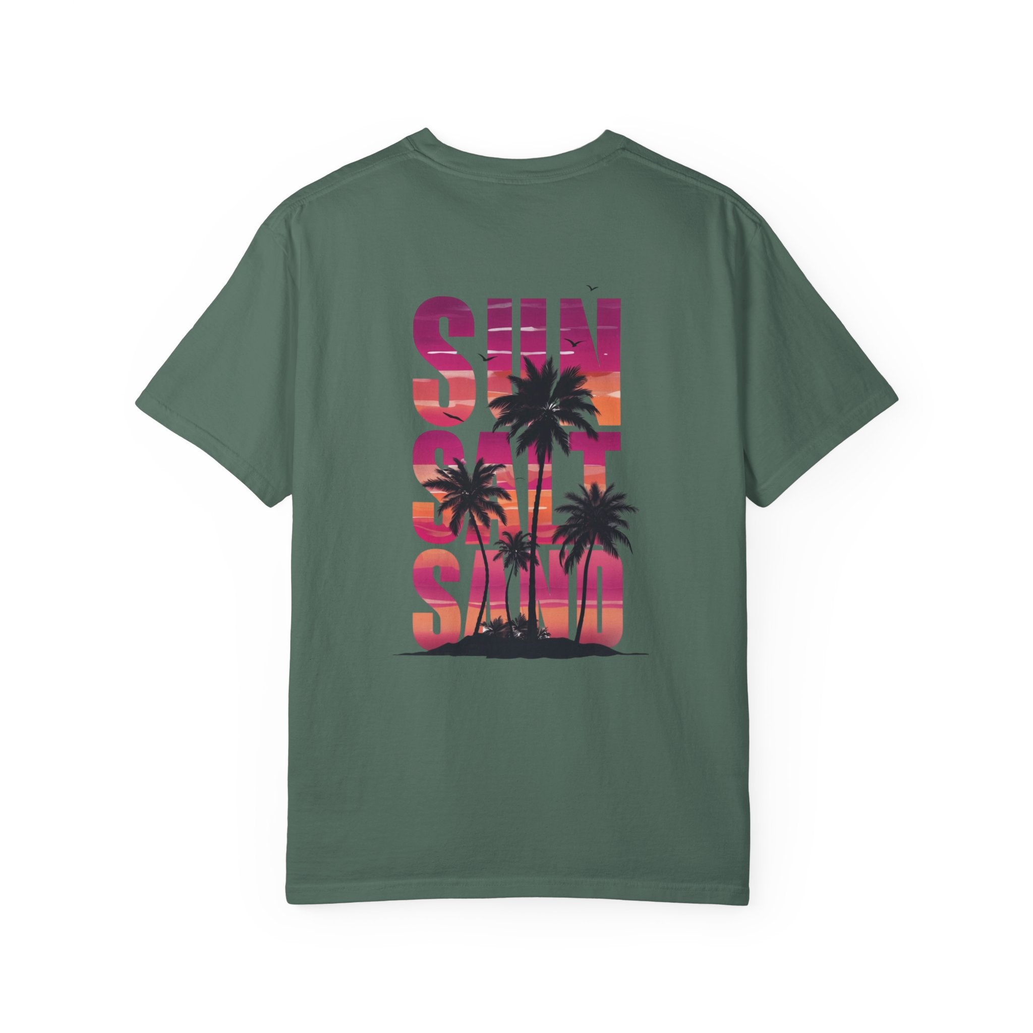 Sunset Sand T-Shirt — Palm Tree Beach Graphic Tee