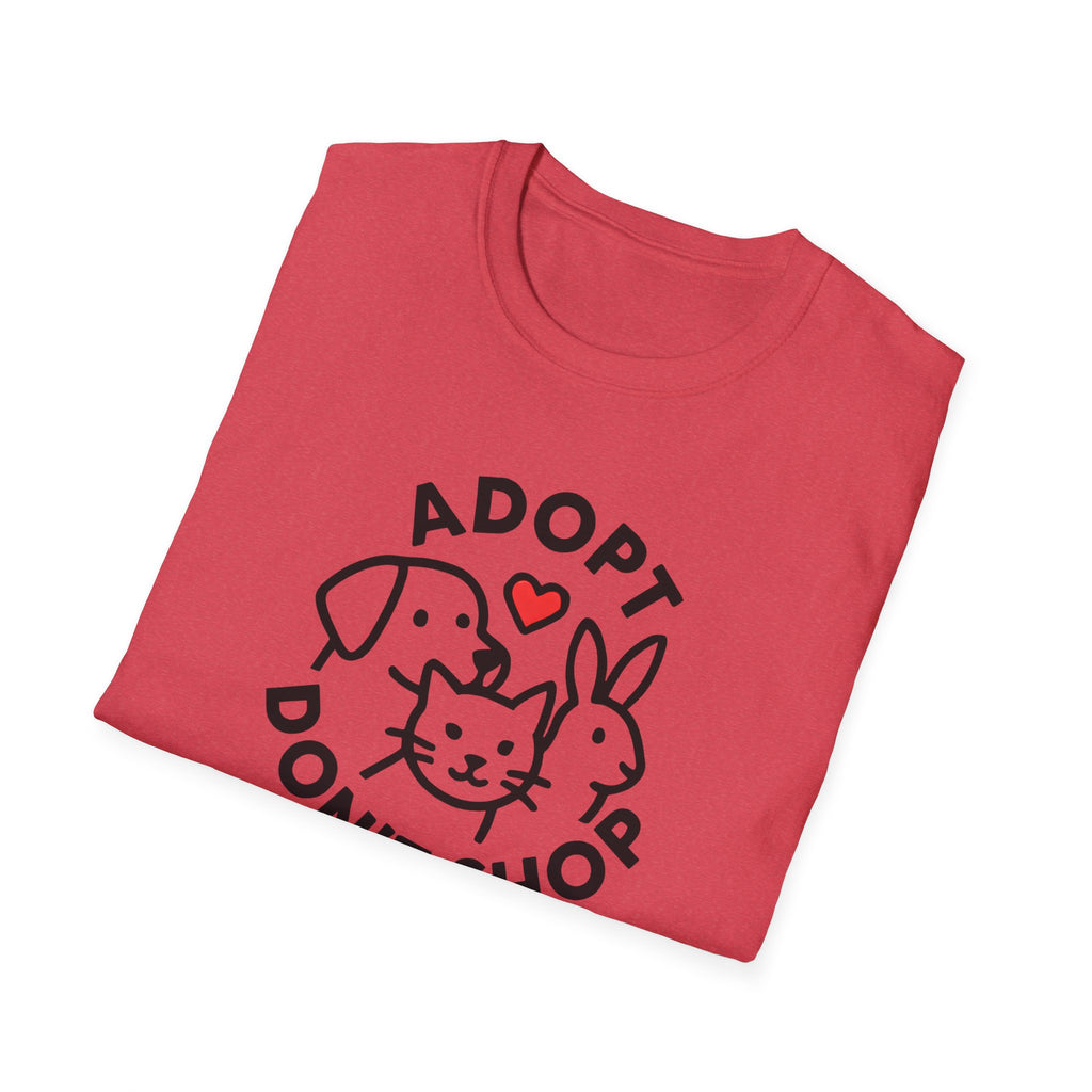 Adopt Don’t Shop T-Shirt — Cute Rescue Pet Love Tee (Cat, Dog & Bunny)