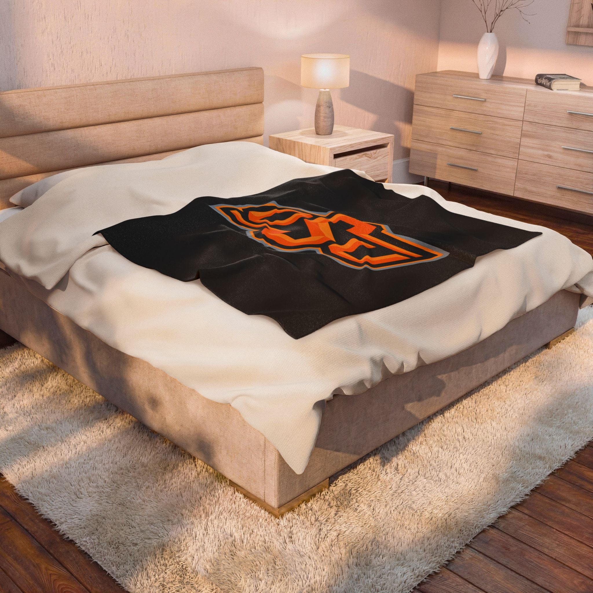 OSU Velveteen Plush Blanket — Cozy Oklahoma State Logo Throw
