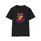 Pawsome Sunglasses Dog T-Shirt – Retro Neon Shiba Graphic Tee