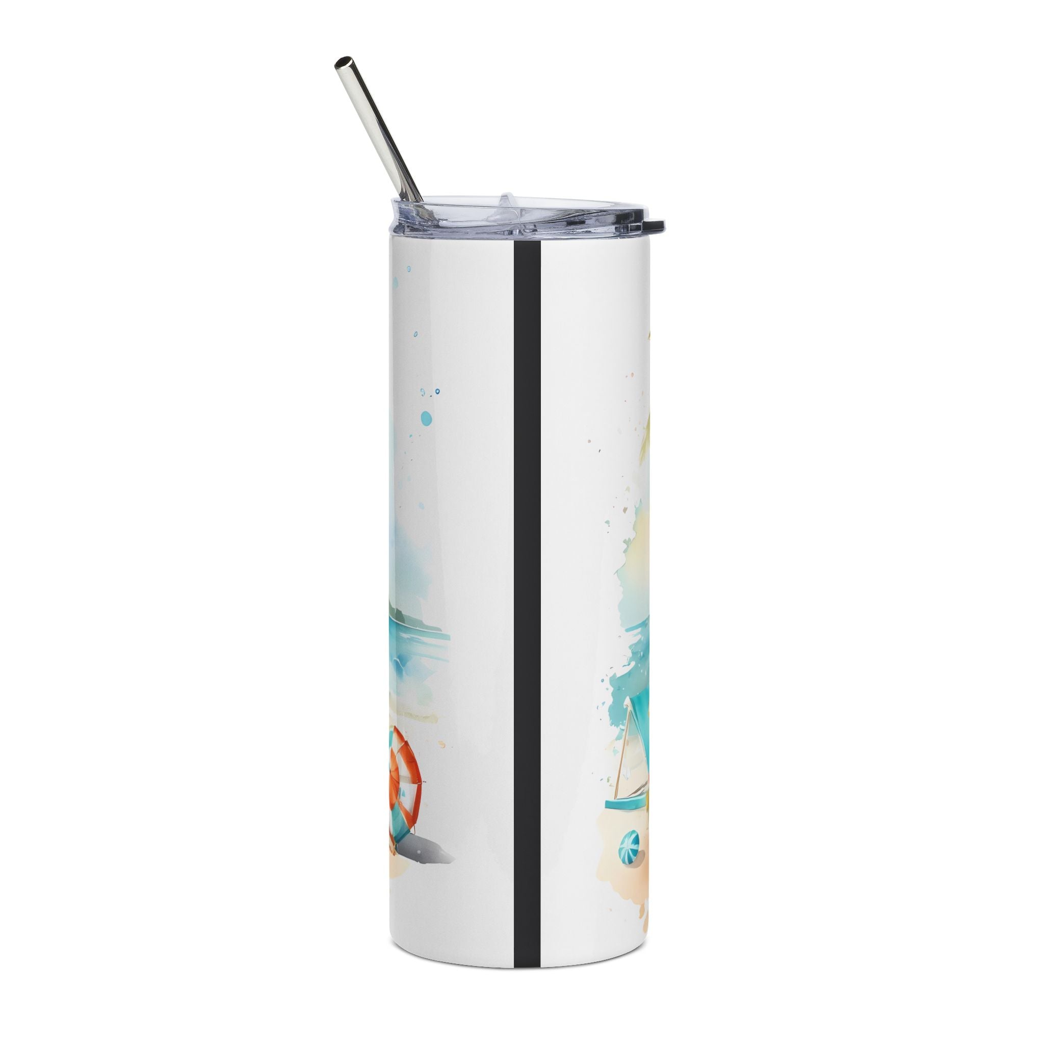 Beach Palm 20oz Stainless Steel Tumbler – Tropical Seaside Drinkware